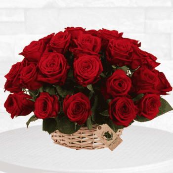 Basket of red roses