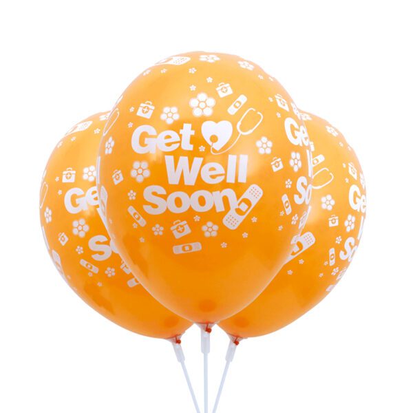 Get Well Soon Balloons Orange
