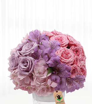 Pink and Purple Vase Arrangement