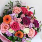 Gerbers and assorted roses bouquet 003