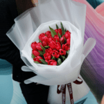 red tulips white wrapping 001