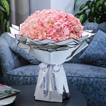 Graceful Hydrangea by Black Tulip Flowers