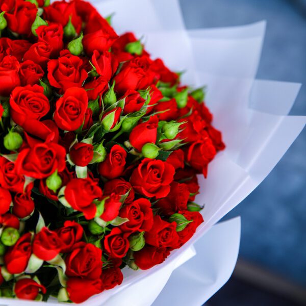 Captivating Red Bouquet by Black Tulip Flowers