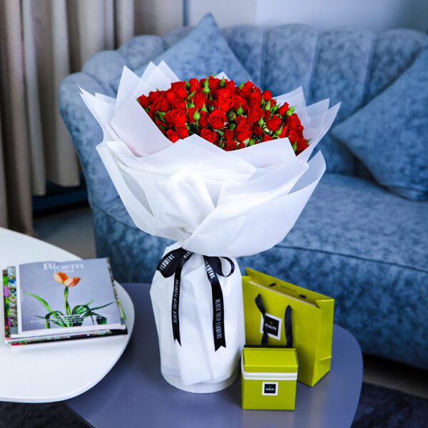 Captivating Red Bouquet with Patchi by Black Tulip Flowers