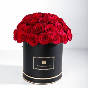 Classic Red Floral Box by Black Tulip Flowers