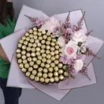 Ferrero Bouquet with Pink Flowers