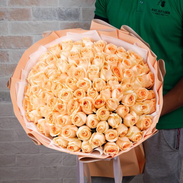 Peach Roses Bouquet in qatar and doha