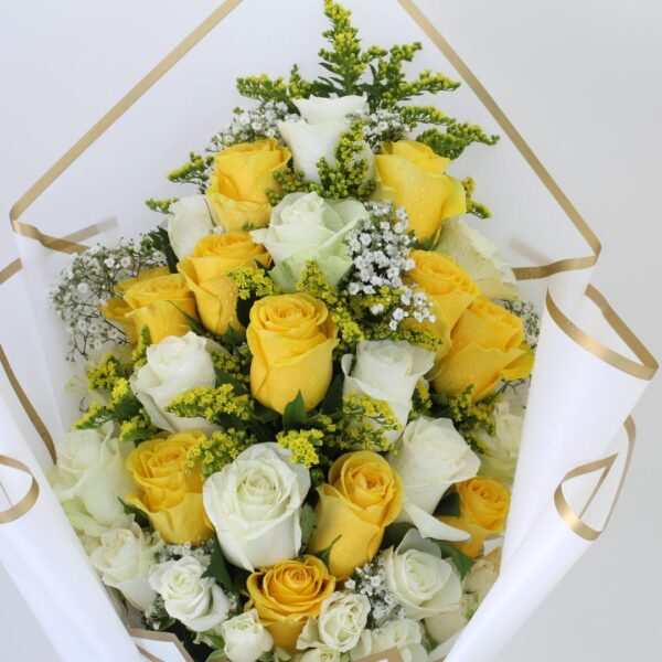 yellow roses with fillers