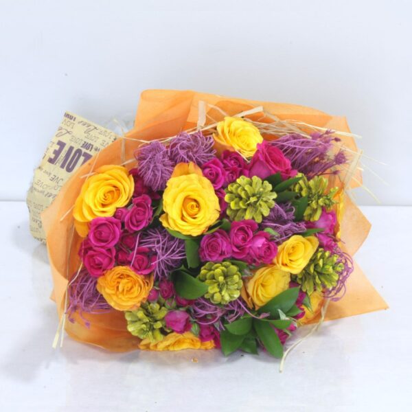 pink and orange flower bouquet