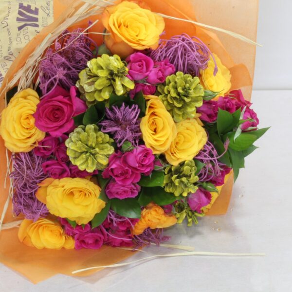 pink and orange flower bouquet