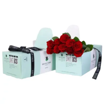 Red Roses in a Green Box