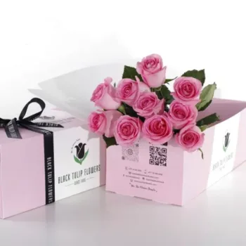 Pink Roses in Pink Box