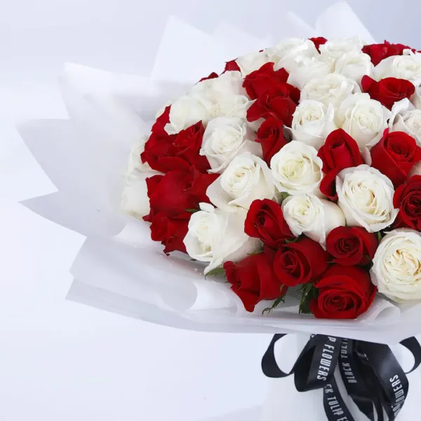 Cream and Red Flowers same day delivery
