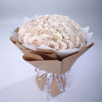 Creamy Bouquet 100 stems of white roses