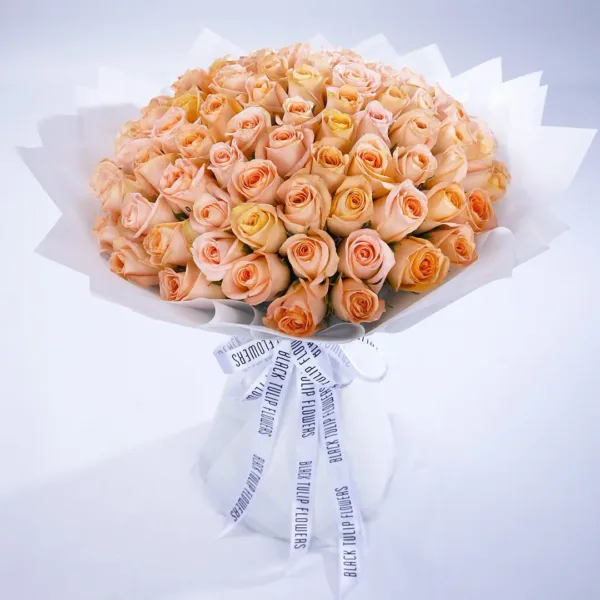 100 Peach Roses online delivery in qatar