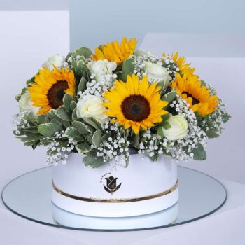 Sunflower and White Rose Box