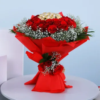 red roses bouquet for valentines