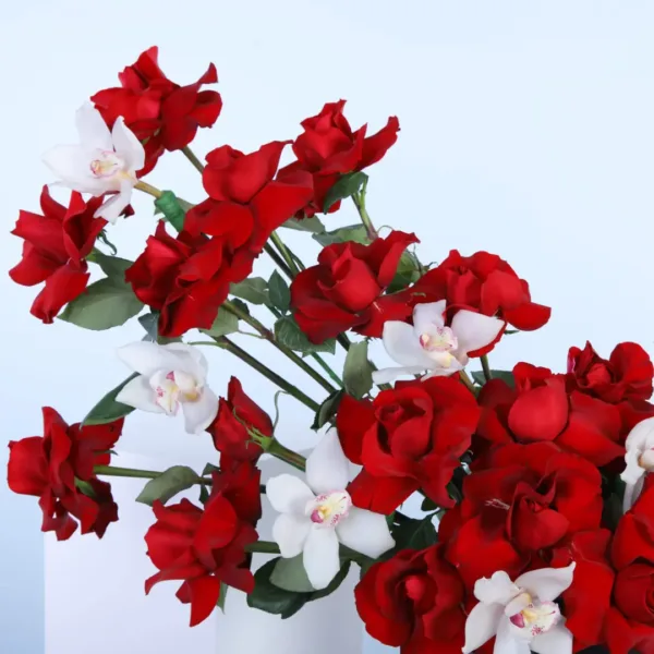 Romantic Blooms Elegant Box roses and cymbidium