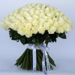 Tempting white roses bouquet