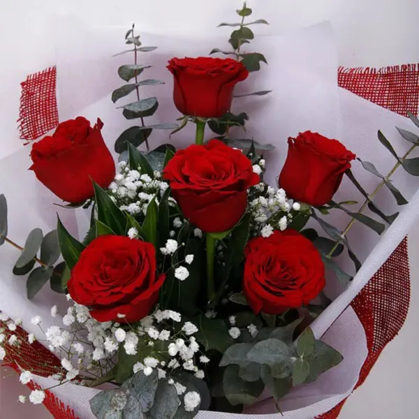 Scented Love 6 Red Roses Bouquet Online