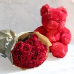 Roses with Chocolates and Teddy For Valentines