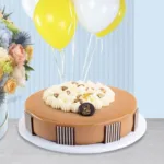 flowers in box with mocha bean cake1