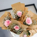 single pink roses wrapped2