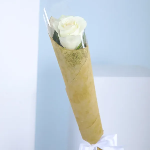 02-35 Single white rose delivery