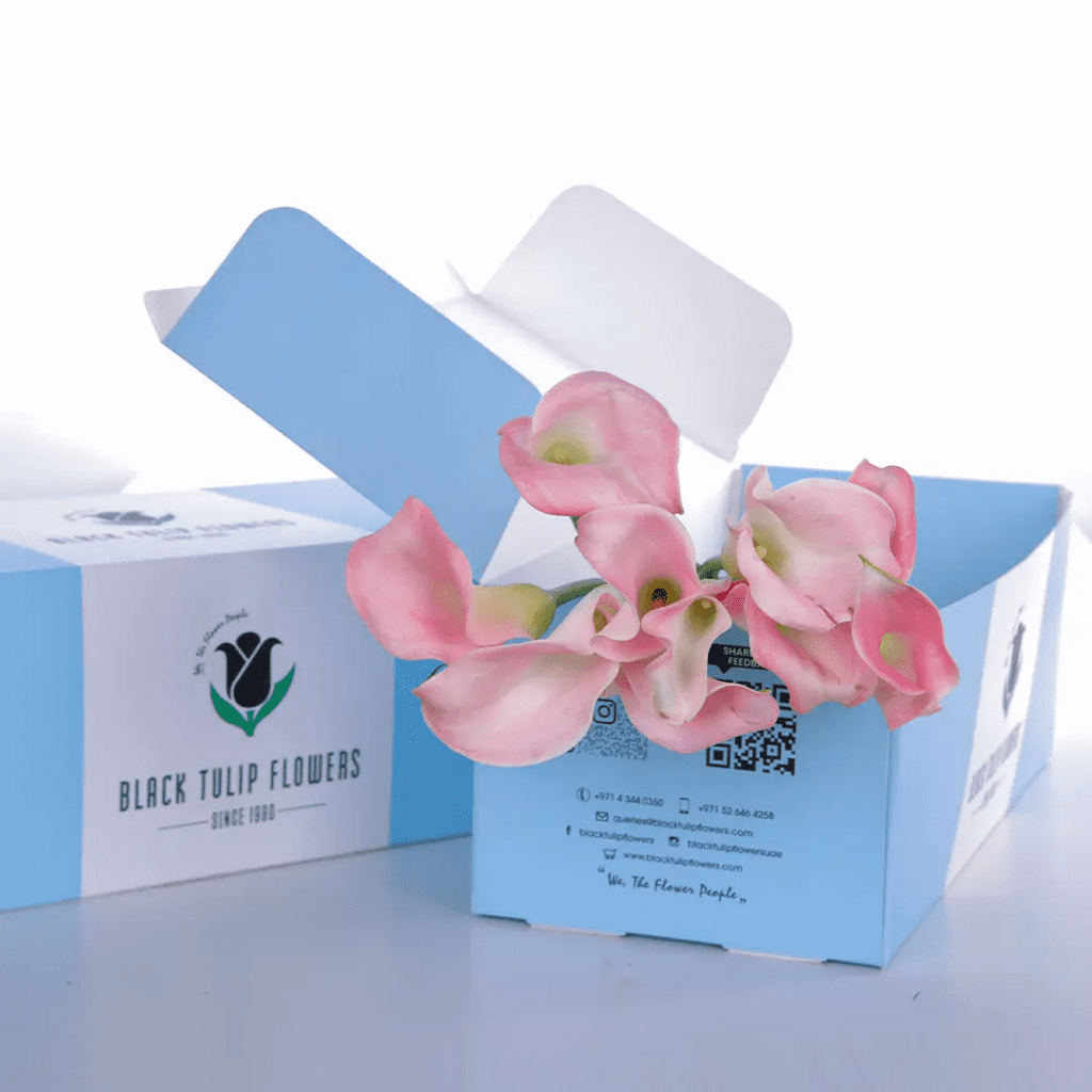 calla lilies in box for graduation day