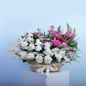 flowers in basket