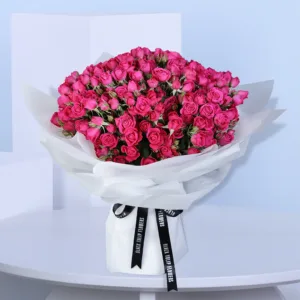 Attract someone’s attention with this Striking Pink Bouquet and leave a wonderful impression. This bouquet consists of 50 stems spray roses.