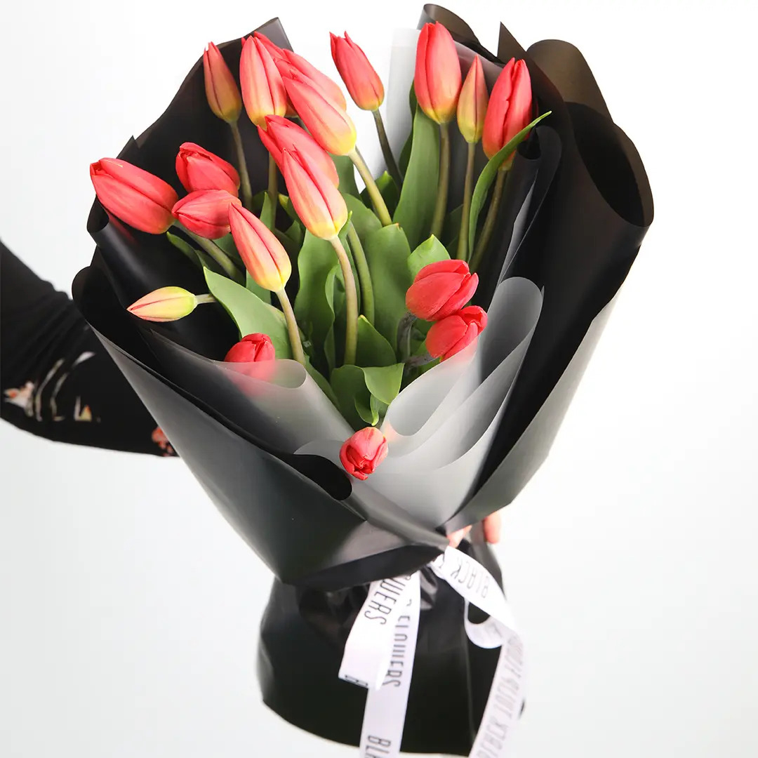 20 Red Tulips Valentine Bouquet | Romantic Flowers