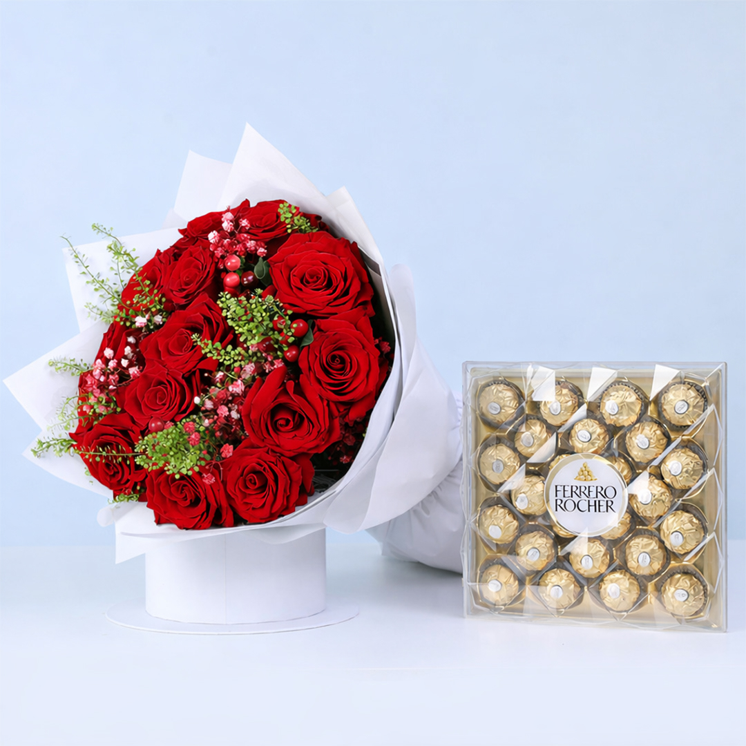 Red Roses Ferrero Delight
