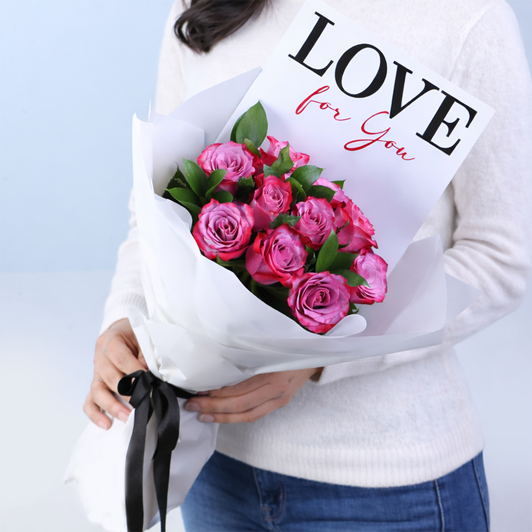 10 Purple Roses Love 4 U Bouquet
