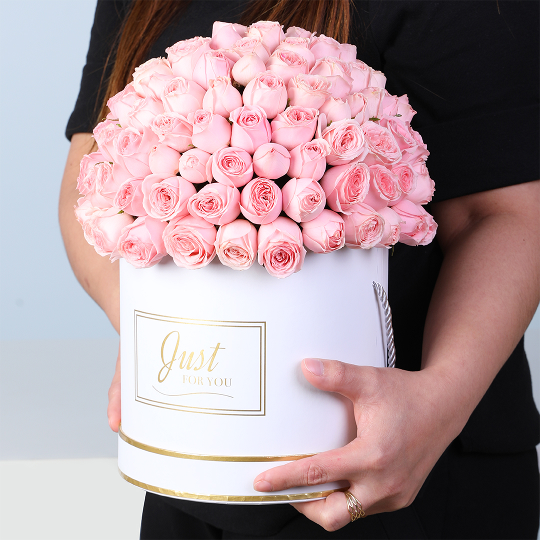 Pink Roses Box Soft Blush Signature Rose Box | Pink Roses Gift Box