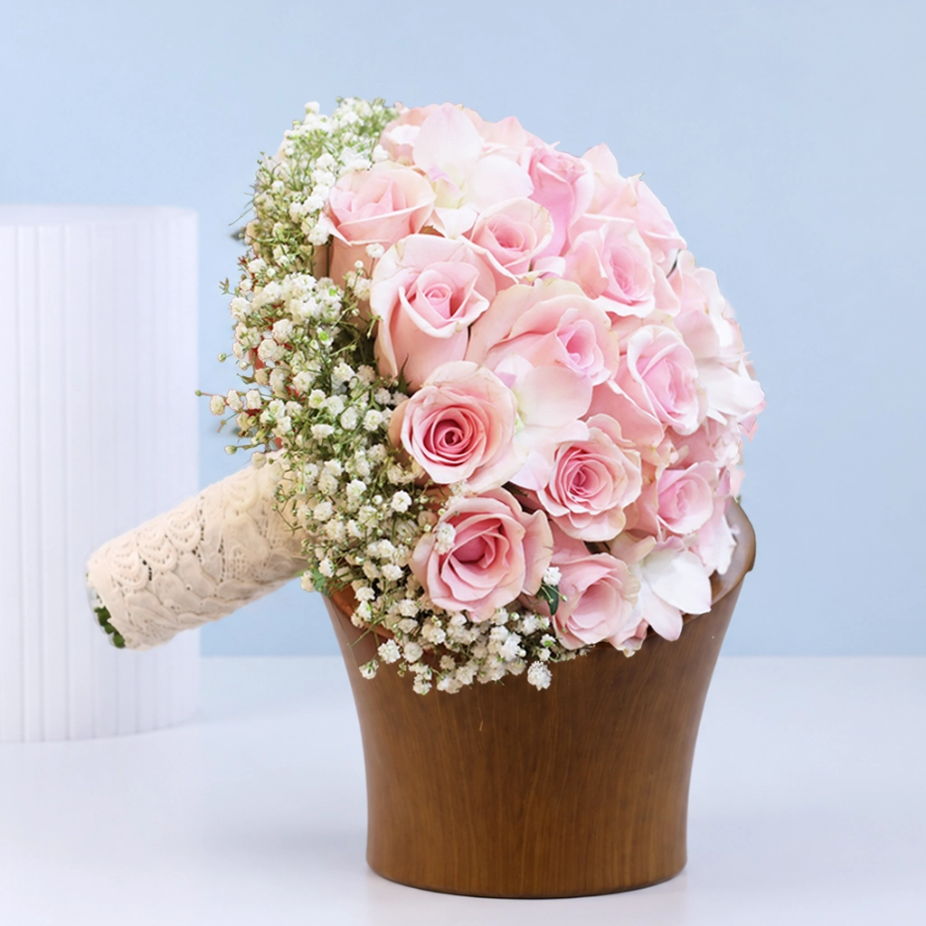 Pink Rose Bridal Bouquet