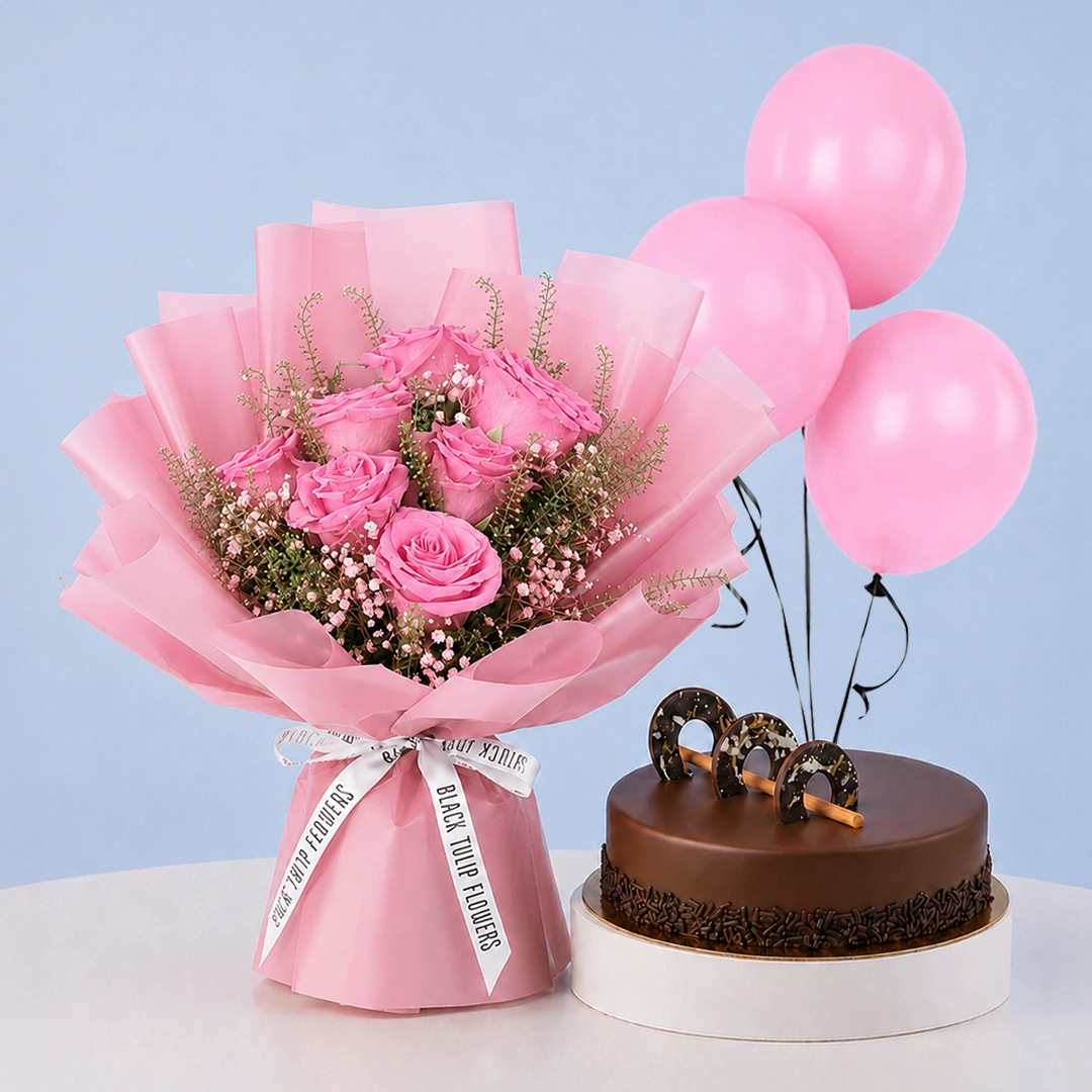 Blushing Rose Cake Combo