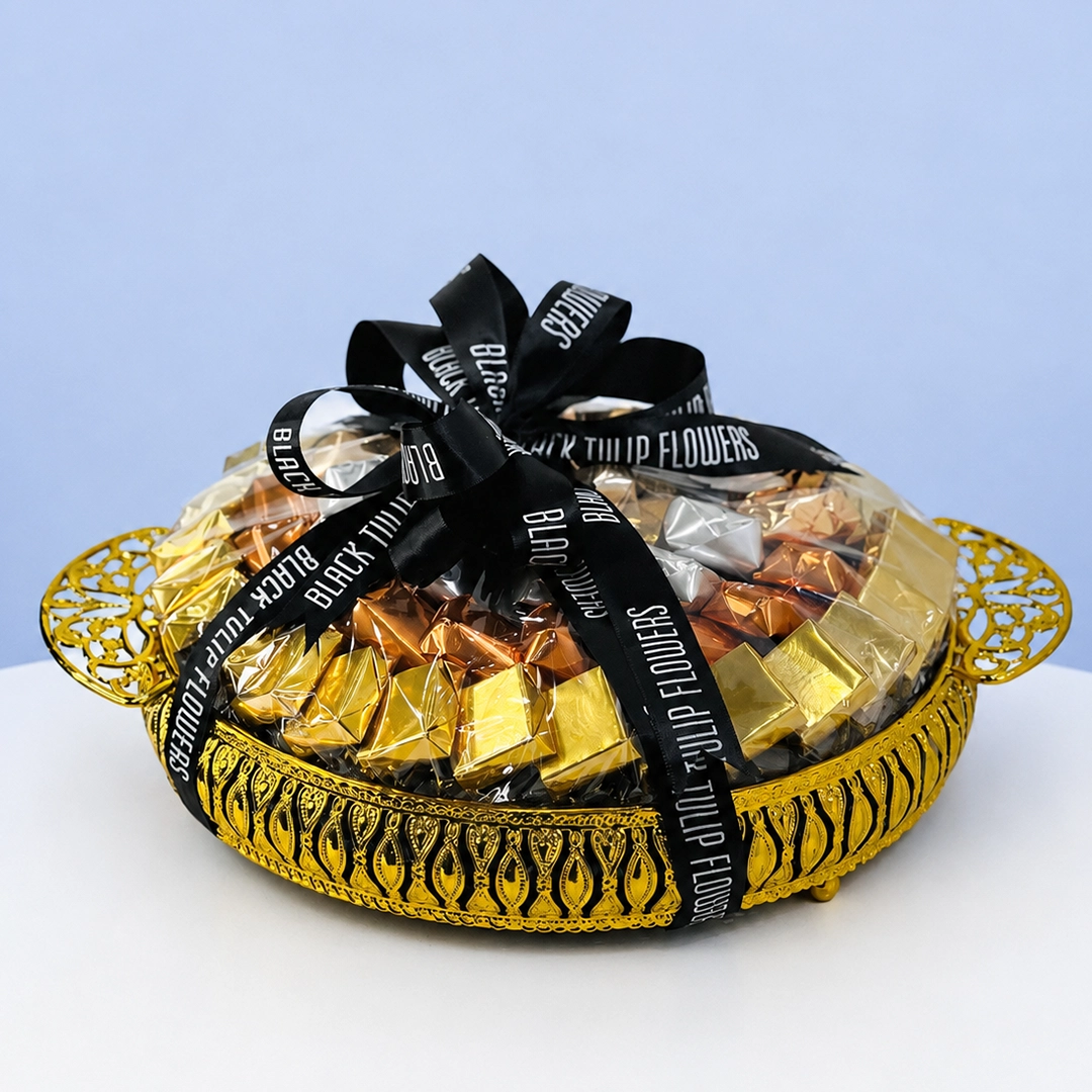 1kg Deluxe Assorted Chocolate Golden Tray